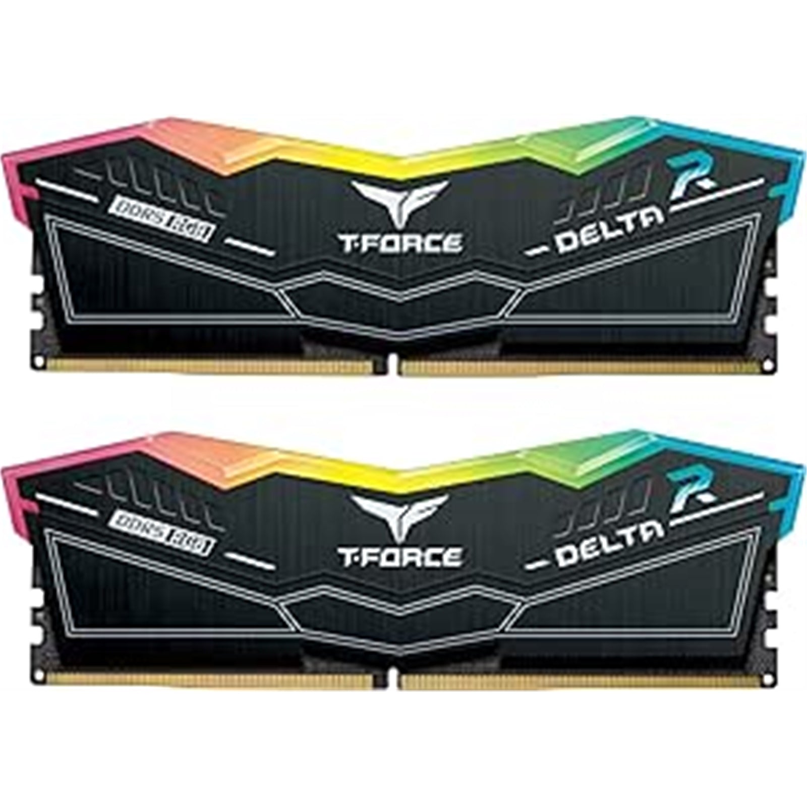 Team T-Force Delta RGB FF3D532G7600HC36DDC01 32GB DDR5 7600MHz System Memory, 2 x 16GB, Black, 36-46-46-84 1.40V Team T-Force Delta RGB FF3D532G7600HC36DDC01 32GB DDR5 7600MHz System Memory, 2 x 16GB, Black, 36-46-46-84 1.40V